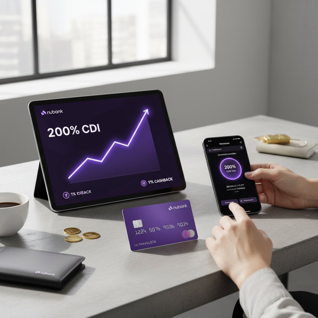 Nubank Ultravioleta: Cashback Ilimitado que Rende 200% do CDI Todo Dia